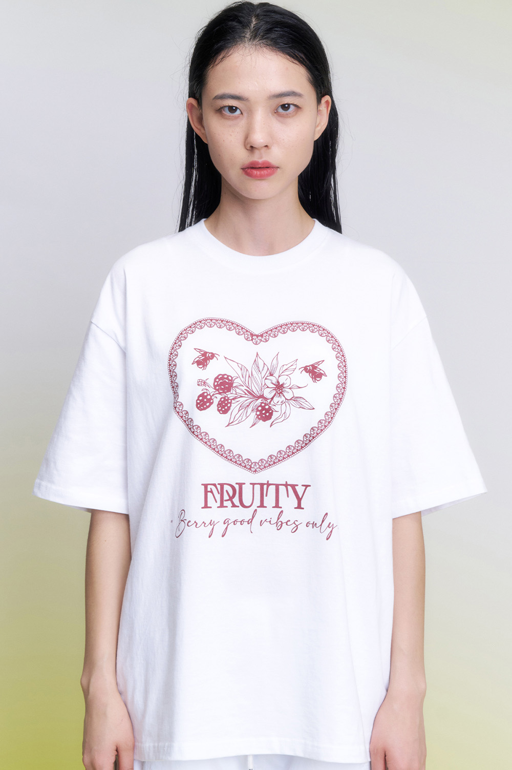 프루티 빈티지 오버핏 티셔츠 화이트